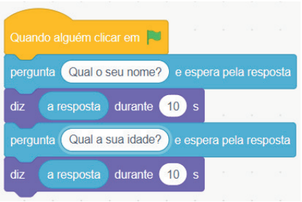 Uso do bloco ask com resposta