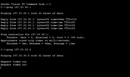Comando ping para diferentes hosts